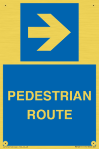 PEDESTRIAN ROUTE - right arrow